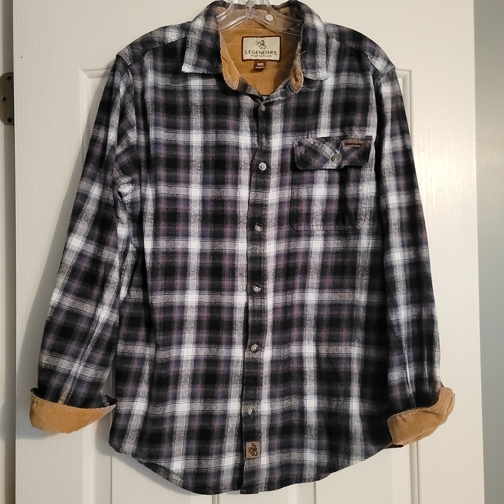 Legendary Whitetails Men's Black and Brown Plaid Shirt